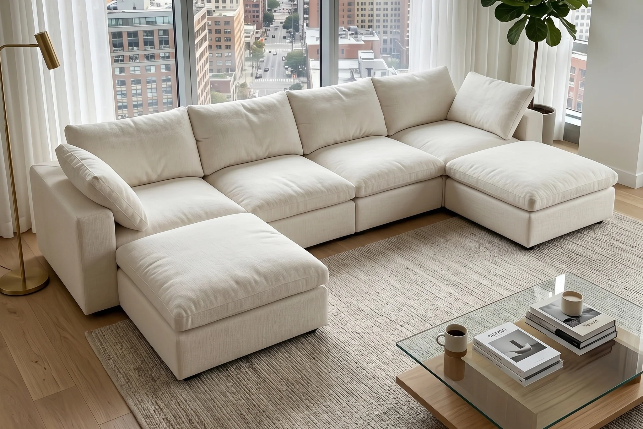 Maven Slipcover Modular Reversible Sectional Cloud Couch - Image 53