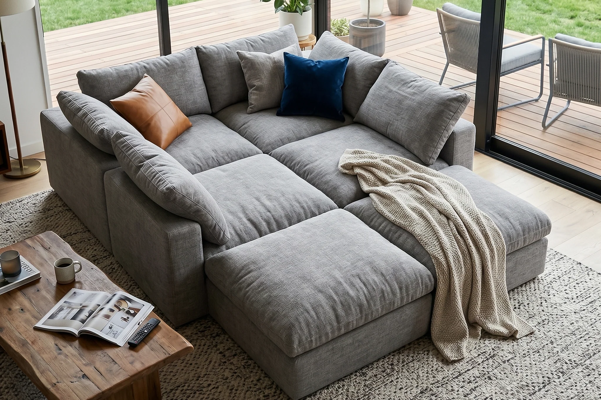 Maven Slipcover Modular Reversible Sectional Cloud Couch - Image 77