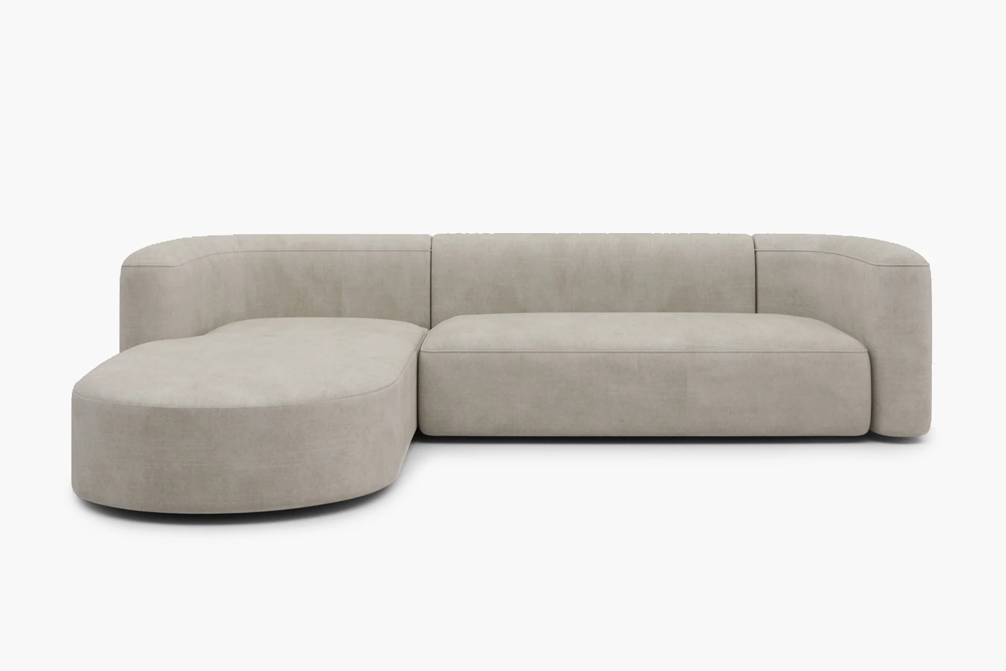 Mellow Velvet Curved 2-Piece Chaise Sectional / 3-Seater Couch Sofa / Lounge Chair - Image 11