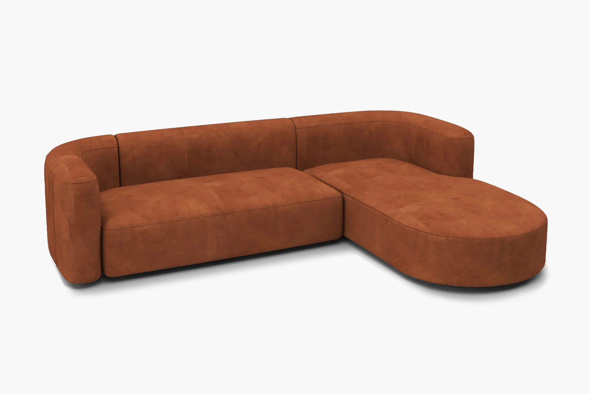 Mellow Velvet Curved 2-Piece Chaise Sectional / 3-Seater Couch Sofa / Lounge Chair - Image 35