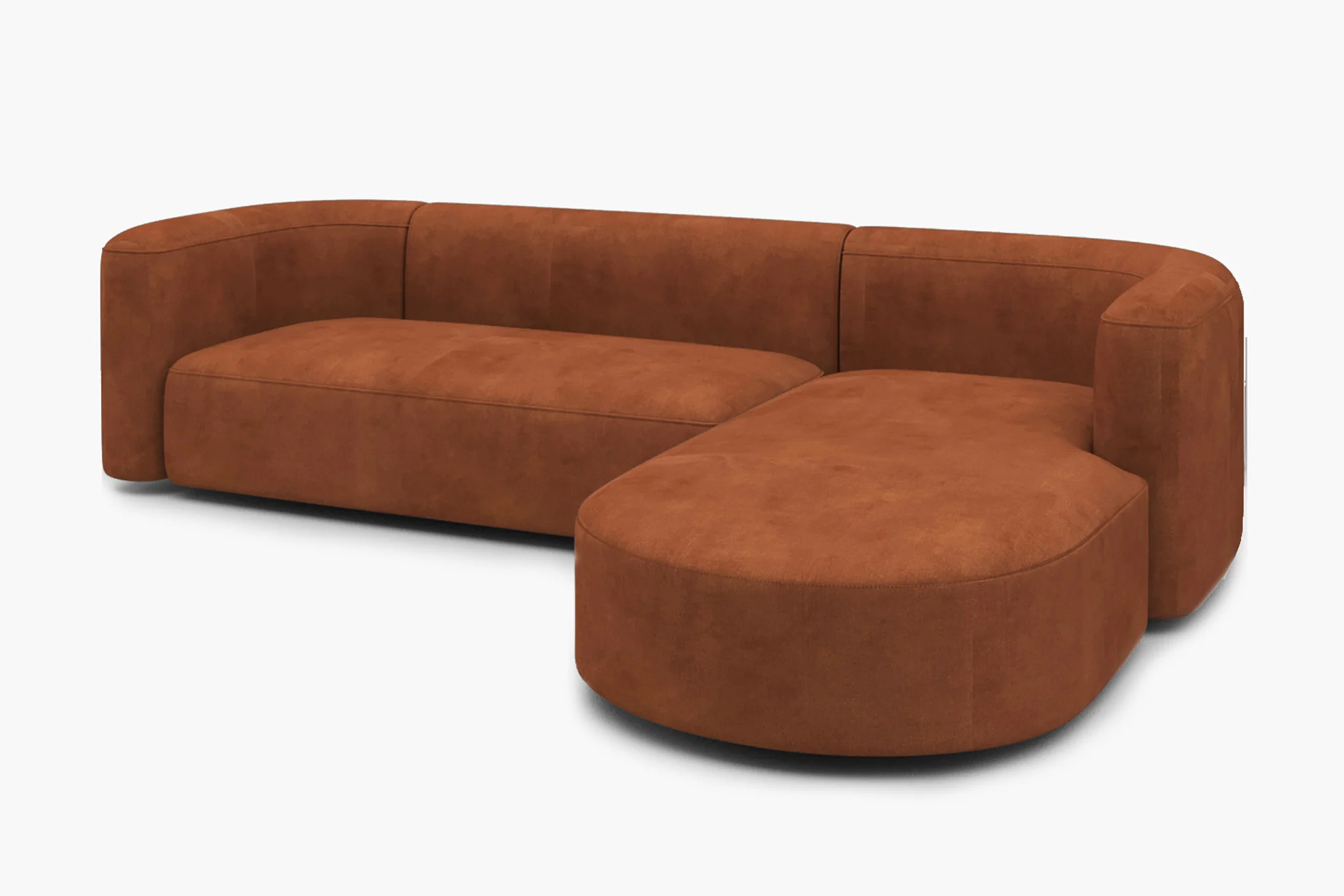 Mellow Velvet Curved 2-Piece Chaise Sectional / 3-Seater Couch Sofa / Lounge Chair - Image 36
