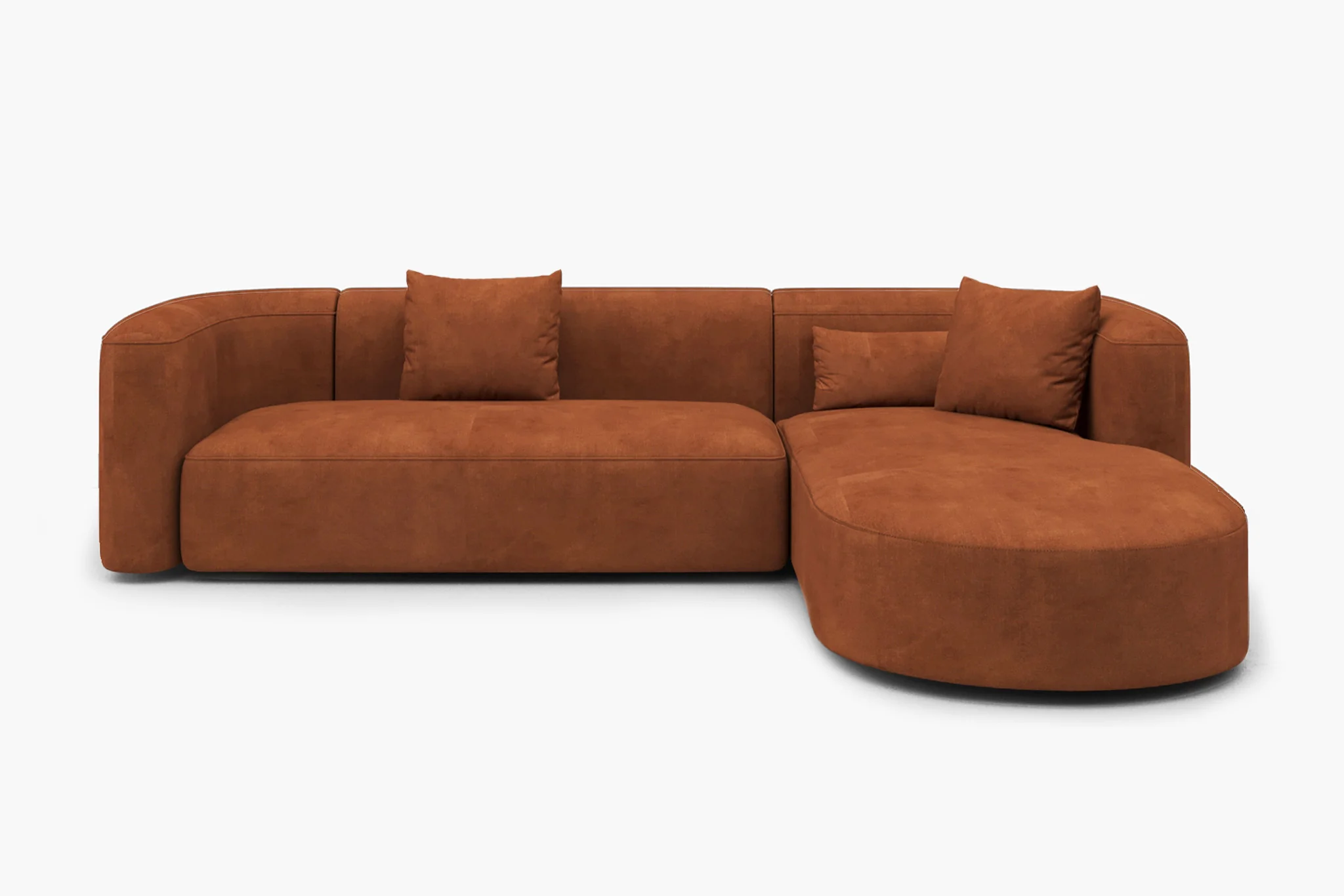 Mellow Velvet Curved 2-Piece Chaise Sectional / 3-Seater Couch Sofa / Lounge Chair - Image 37