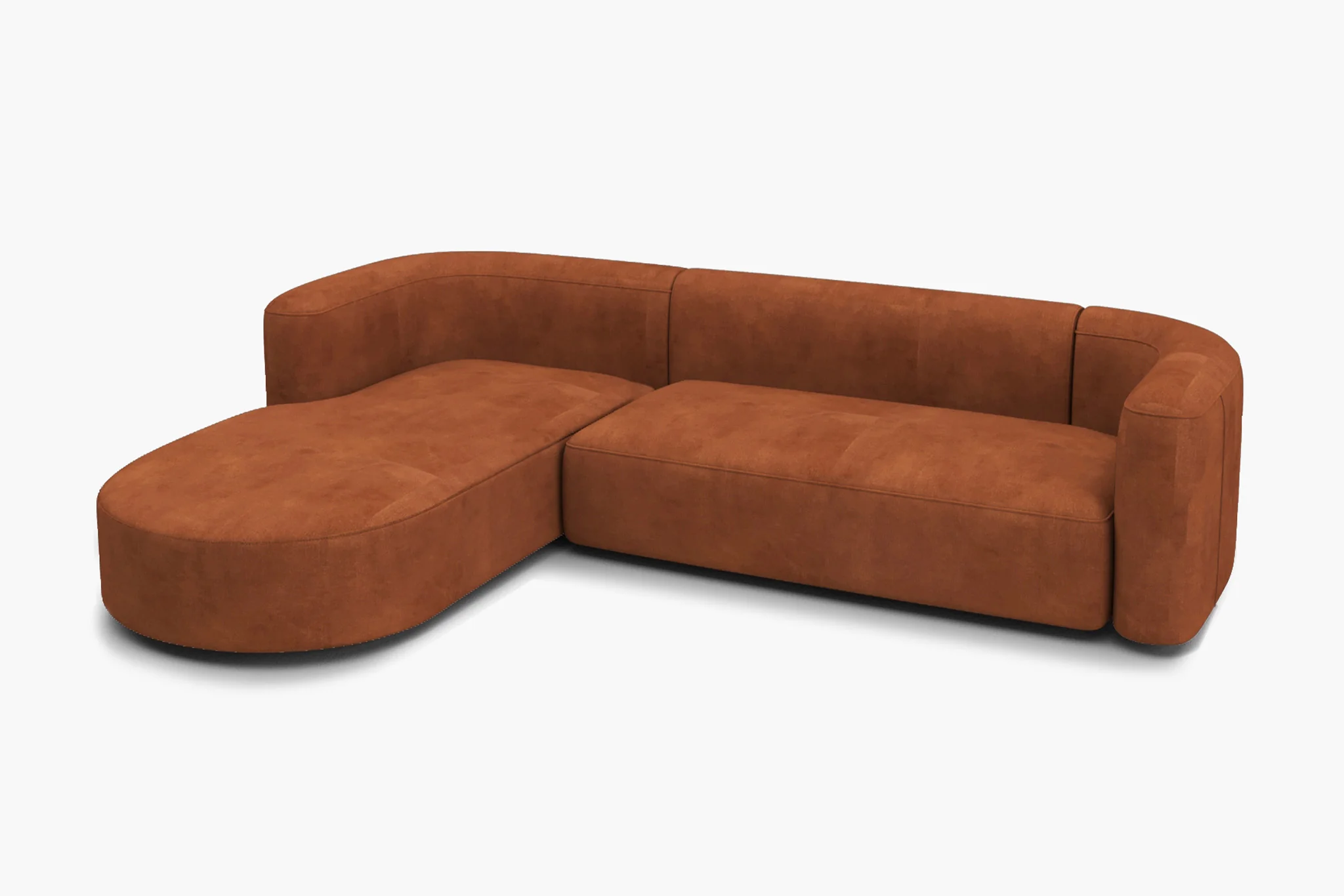 Mellow Velvet Curved 2-Piece Chaise Sectional / 3-Seater Couch Sofa / Lounge Chair - Image 42