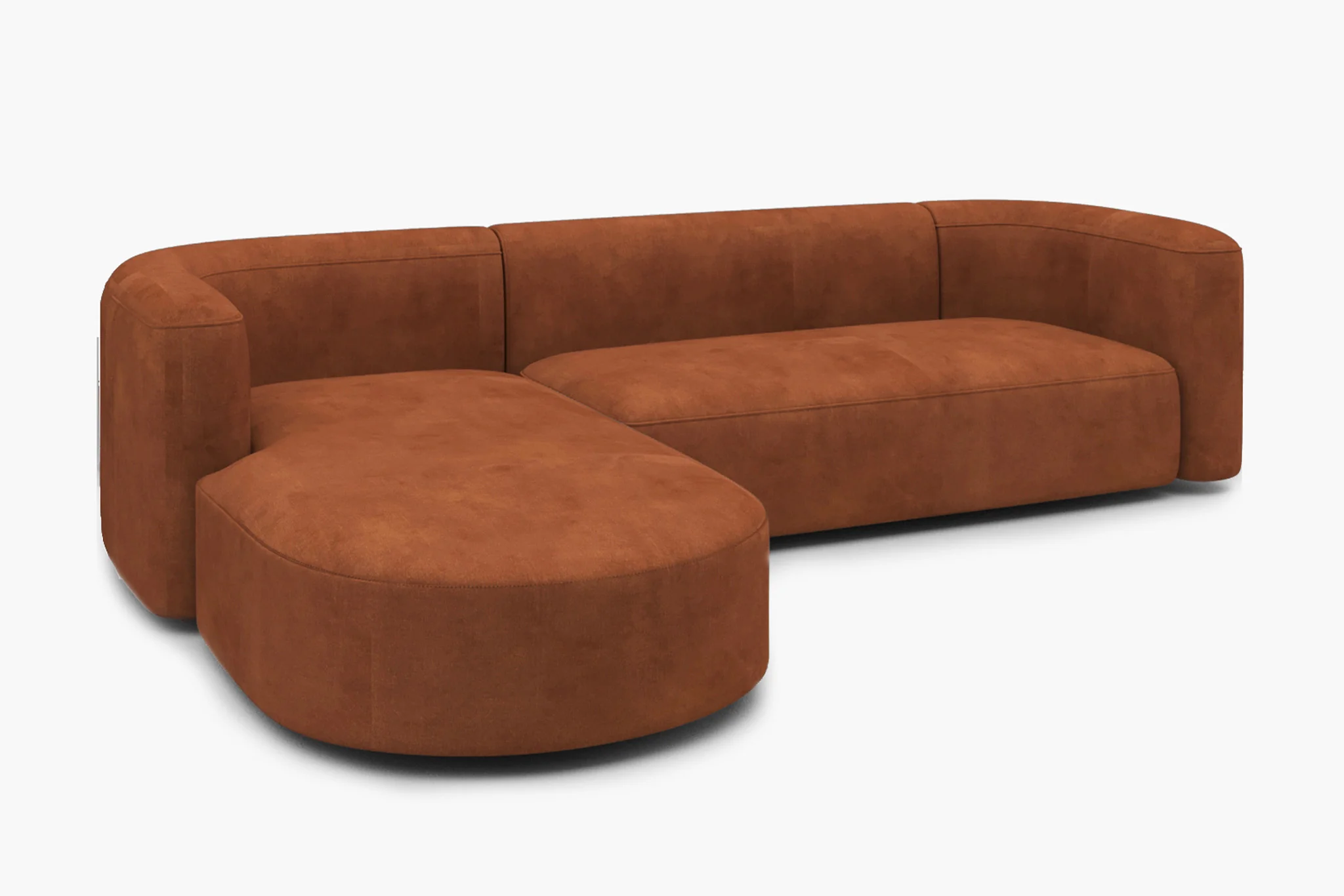 Mellow Velvet Curved 2-Piece Chaise Sectional / 3-Seater Couch Sofa / Lounge Chair - Image 43