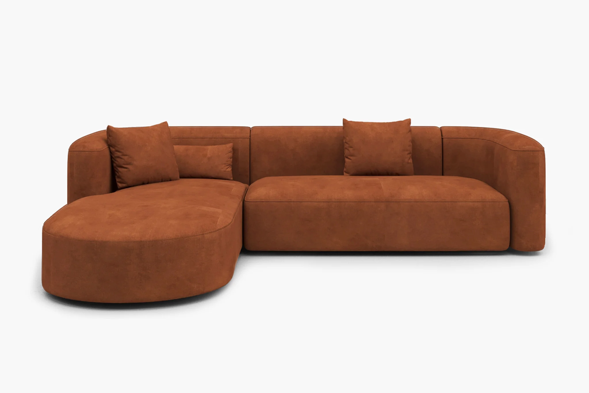 Mellow Velvet Curved 2-Piece Chaise Sectional / 3-Seater Couch Sofa / Lounge Chair - Image 44