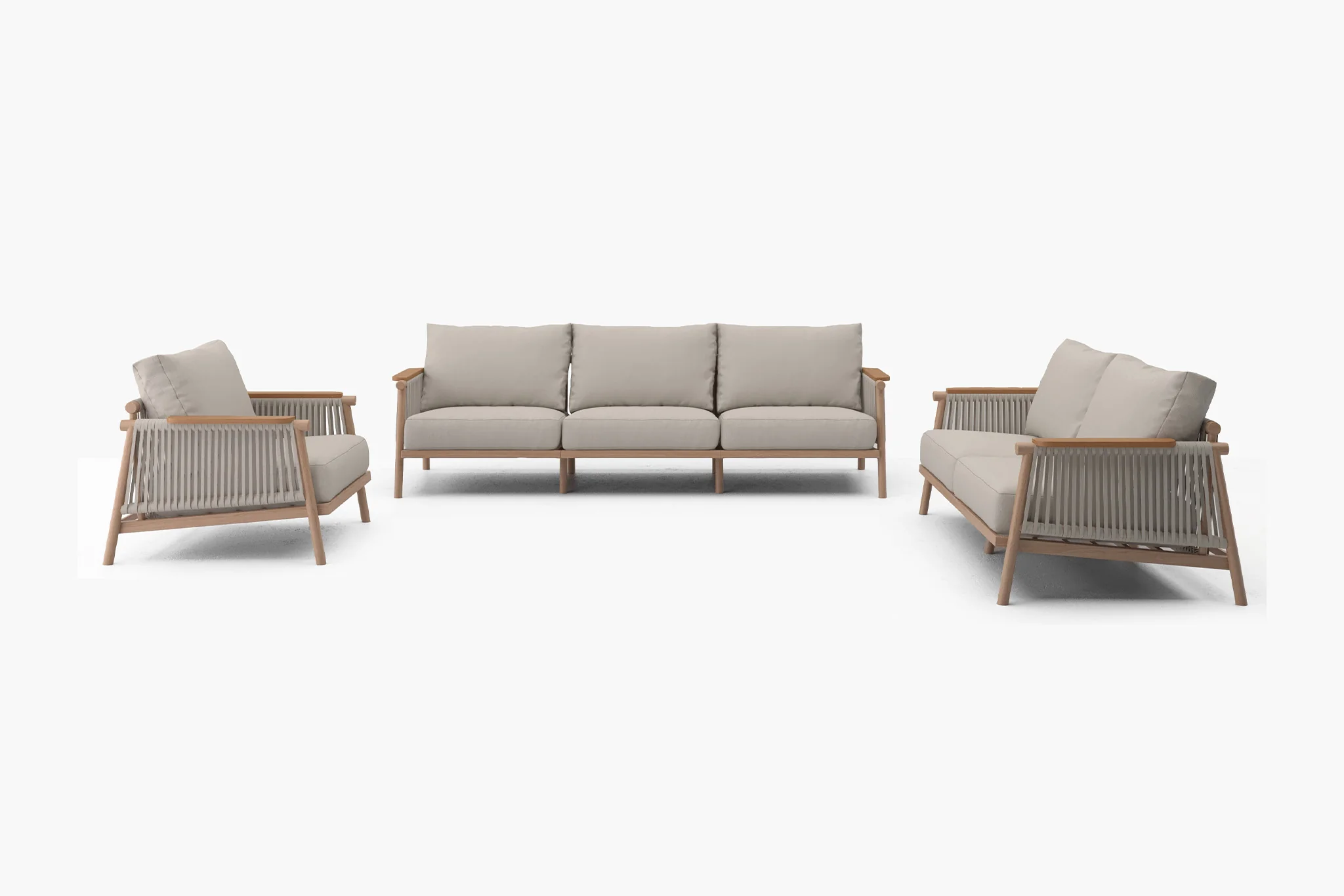 Moss Wood Grain Aluminum Outdoor Sofa Set - Image 20