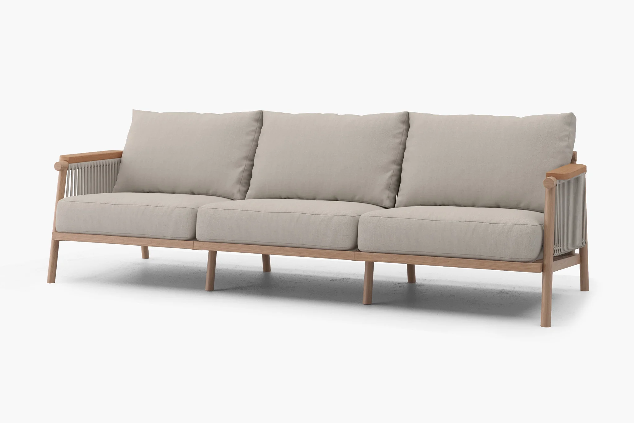 Moss Wood Grain Aluminum Outdoor Sofa Set - Image 4