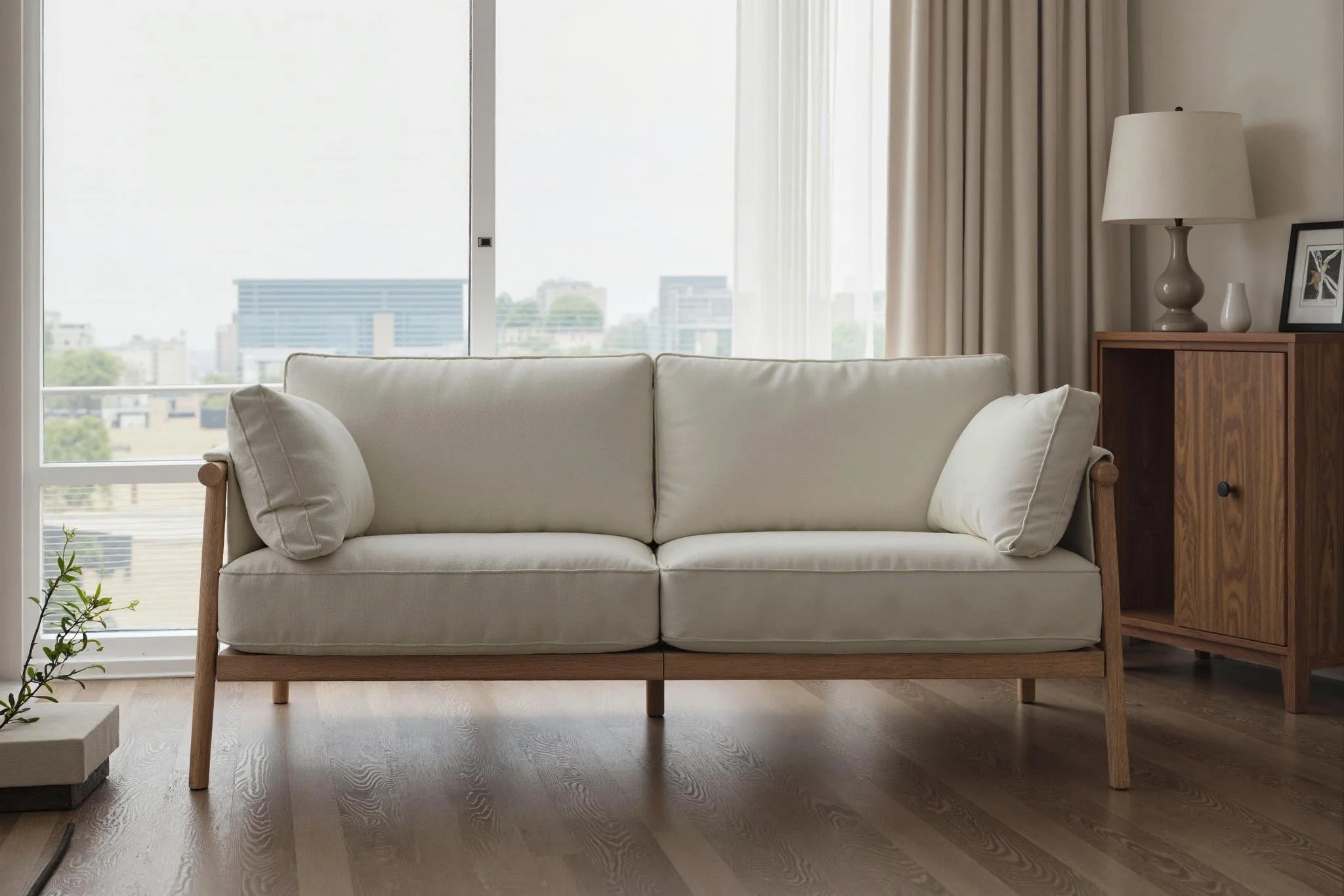 Moss Wood Grain Aluminum Indoor Sofa - Image 12