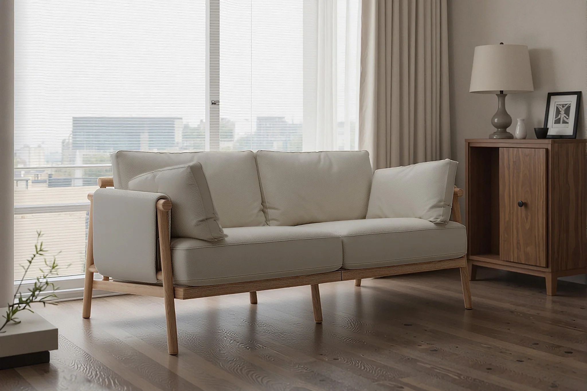 Moss Wood Grain Aluminum Indoor Sofa - Image 14