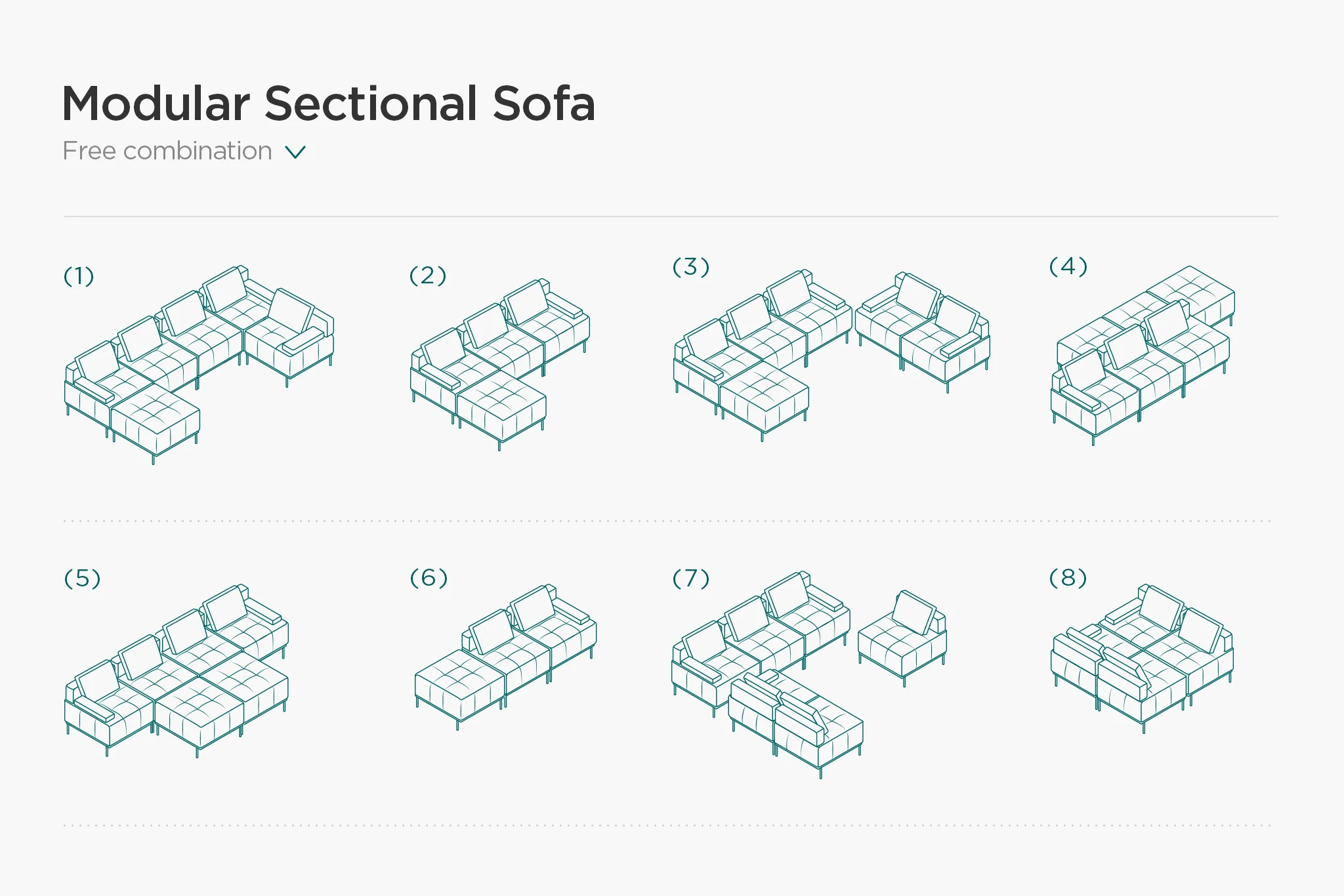 Nivala Suedette Reversible Modular Sofa - Image 10