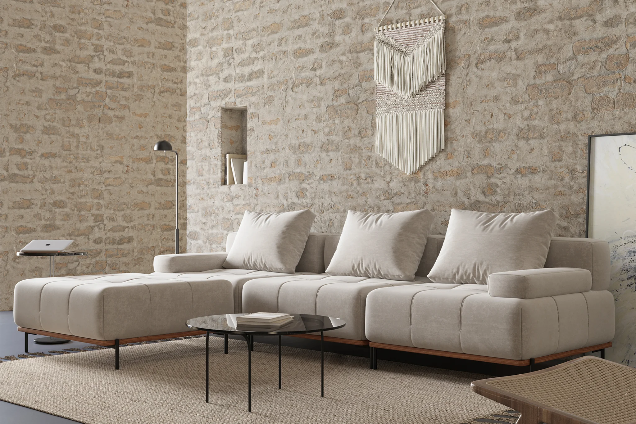 Nivala Suedette Reversible Modular Sofa - Image 12