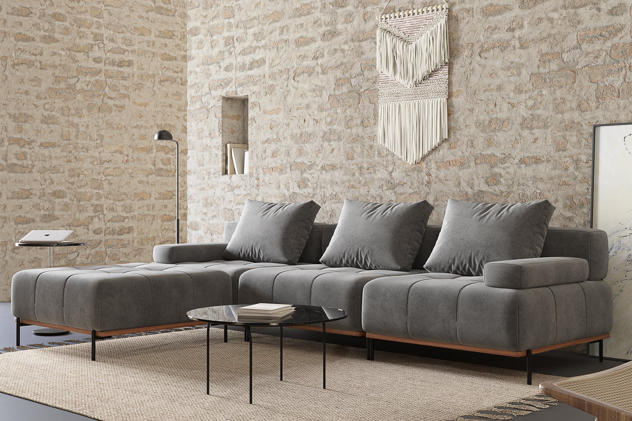 Nivala Suedette Reversible Modular Sofa - Image 20