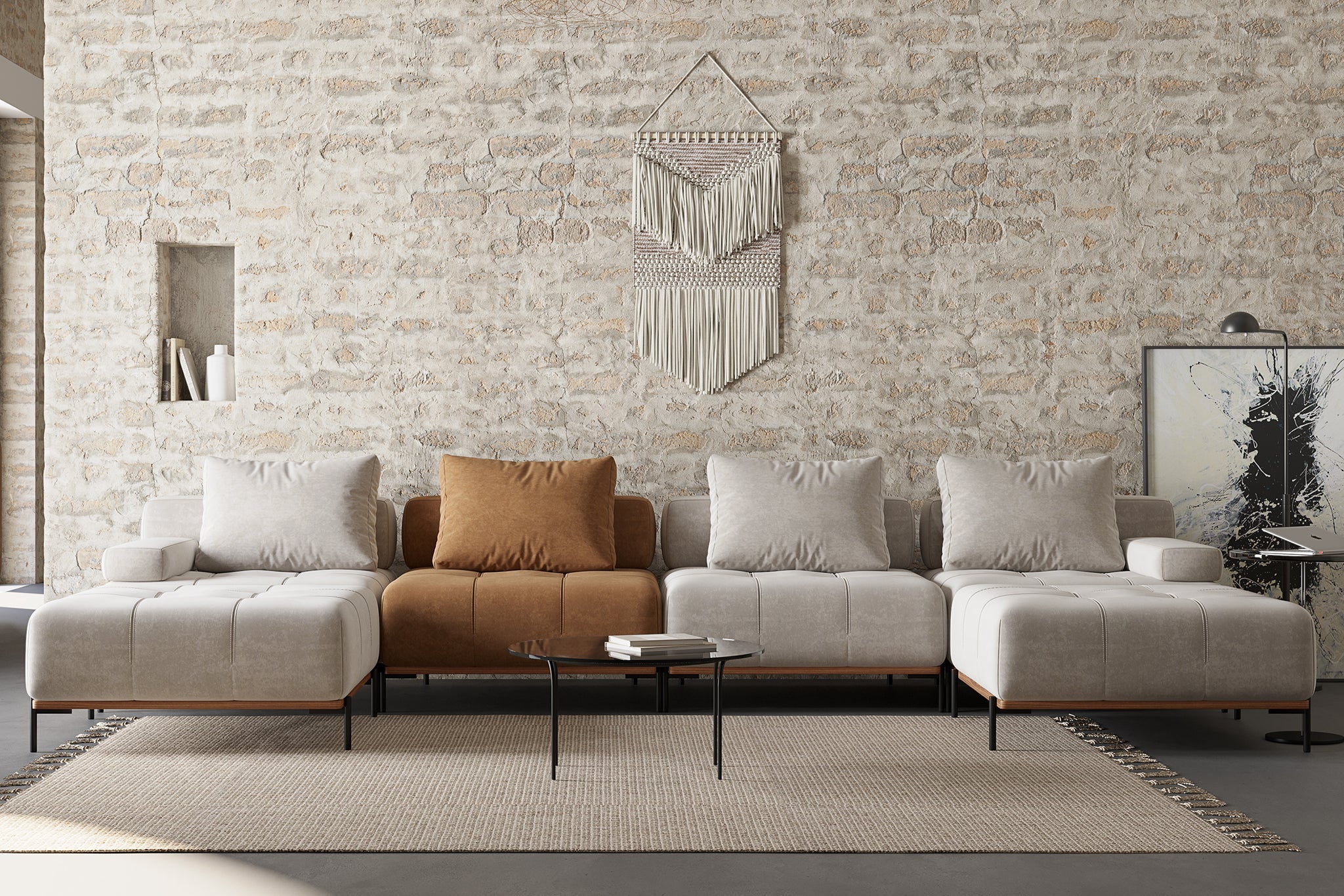 Nivala Suedette Reversible Modular Sofa - Image 33