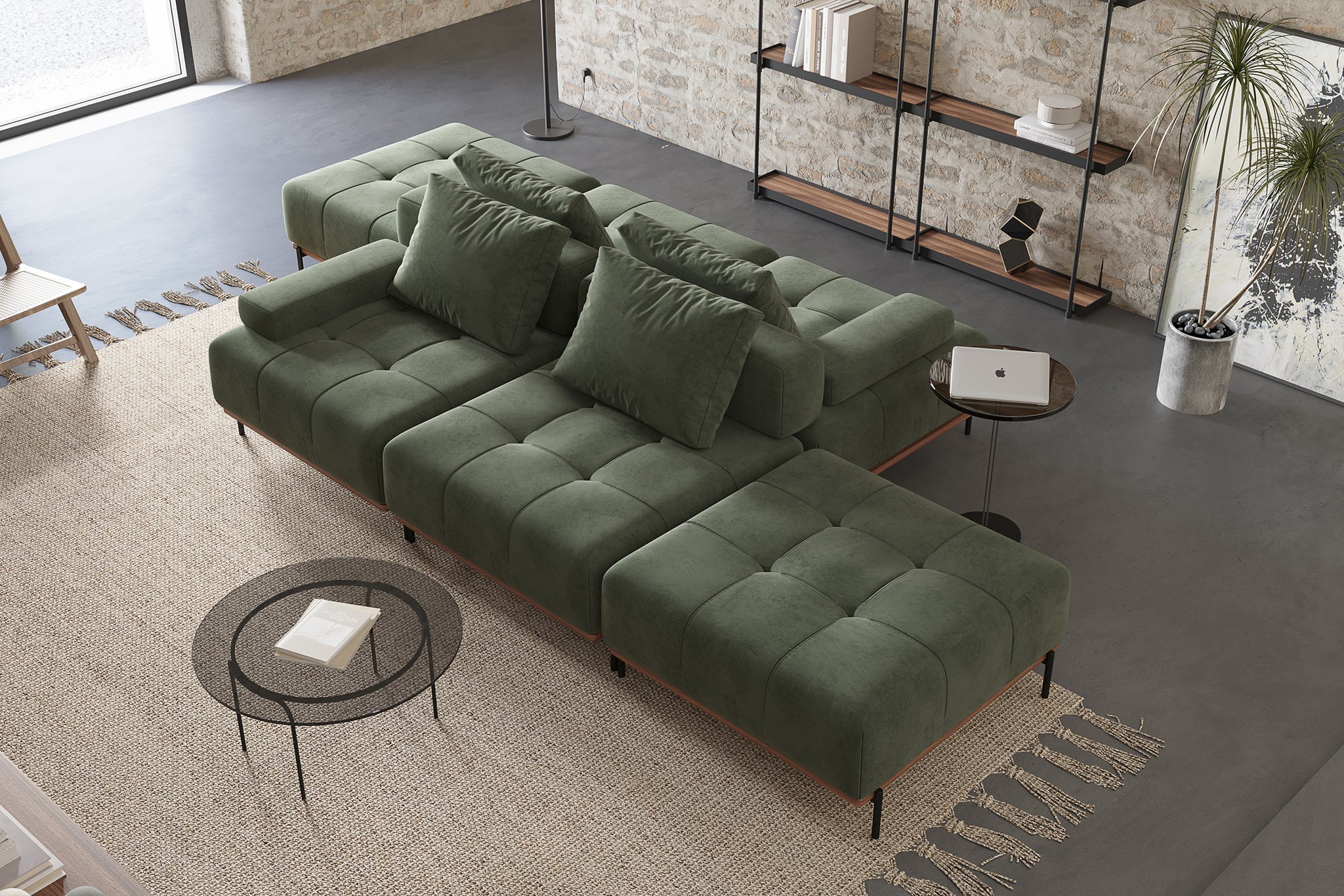 Nivala Suedette Reversible Modular Sofa - Image 8