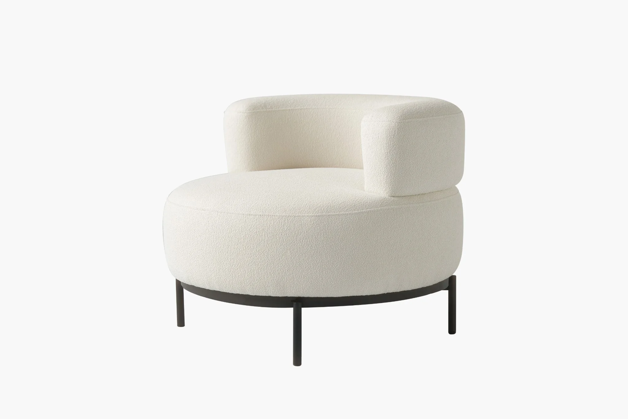 Orla Boucle Round Lounge Chair and Ottoman - Image 6