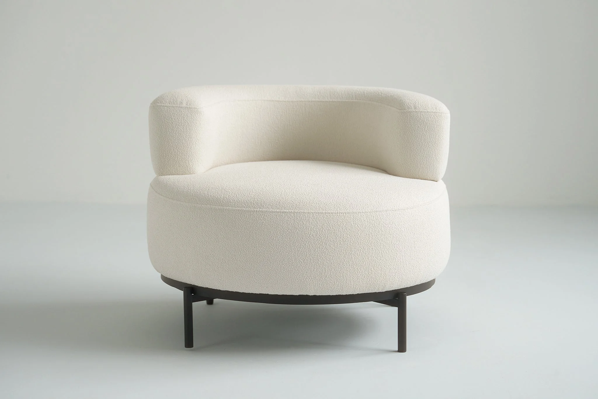 Orla Boucle Round Lounge Chair and Ottoman - Image 7