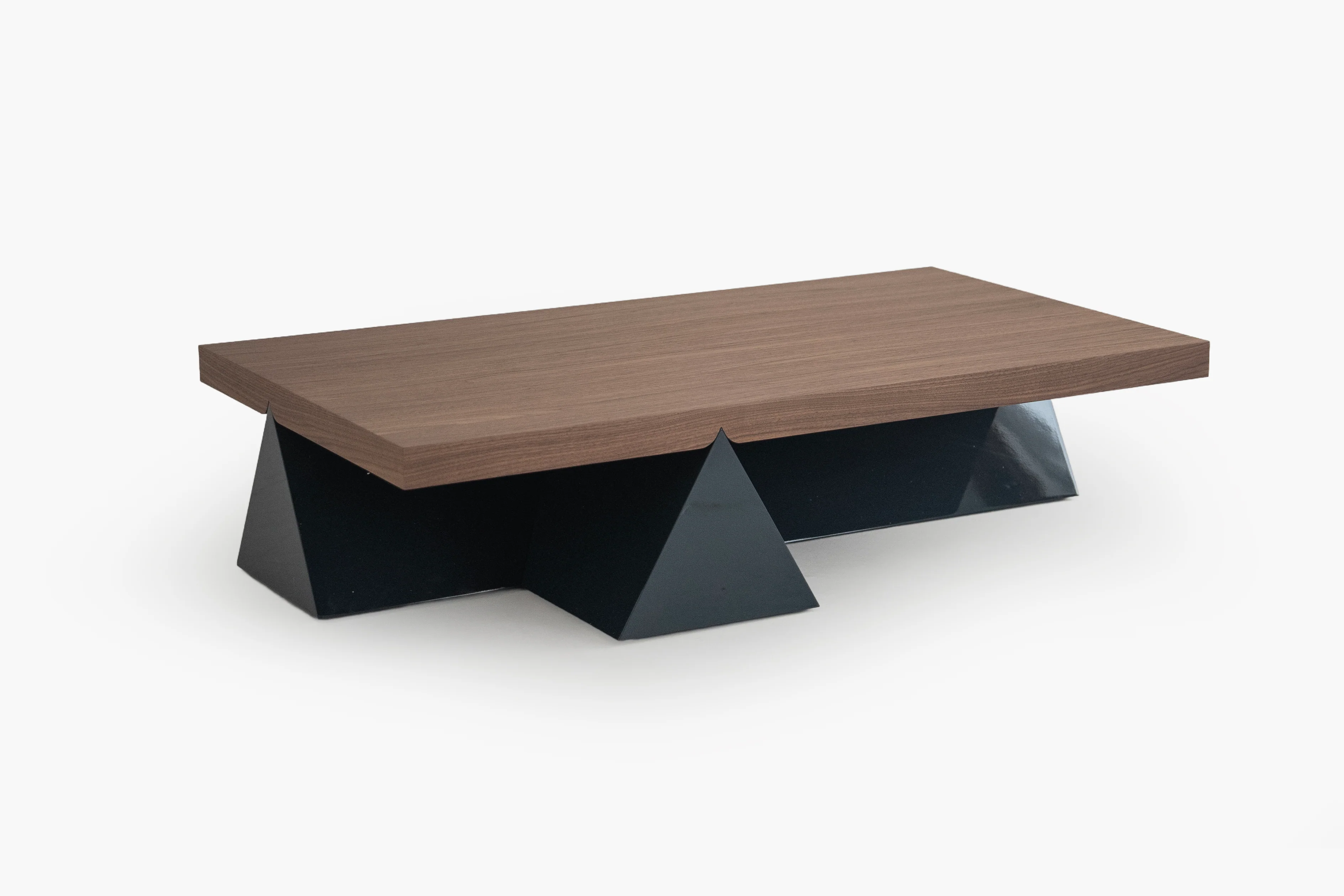 Peak Low Rectangular Coffee Table with Geometric Base - Image 4