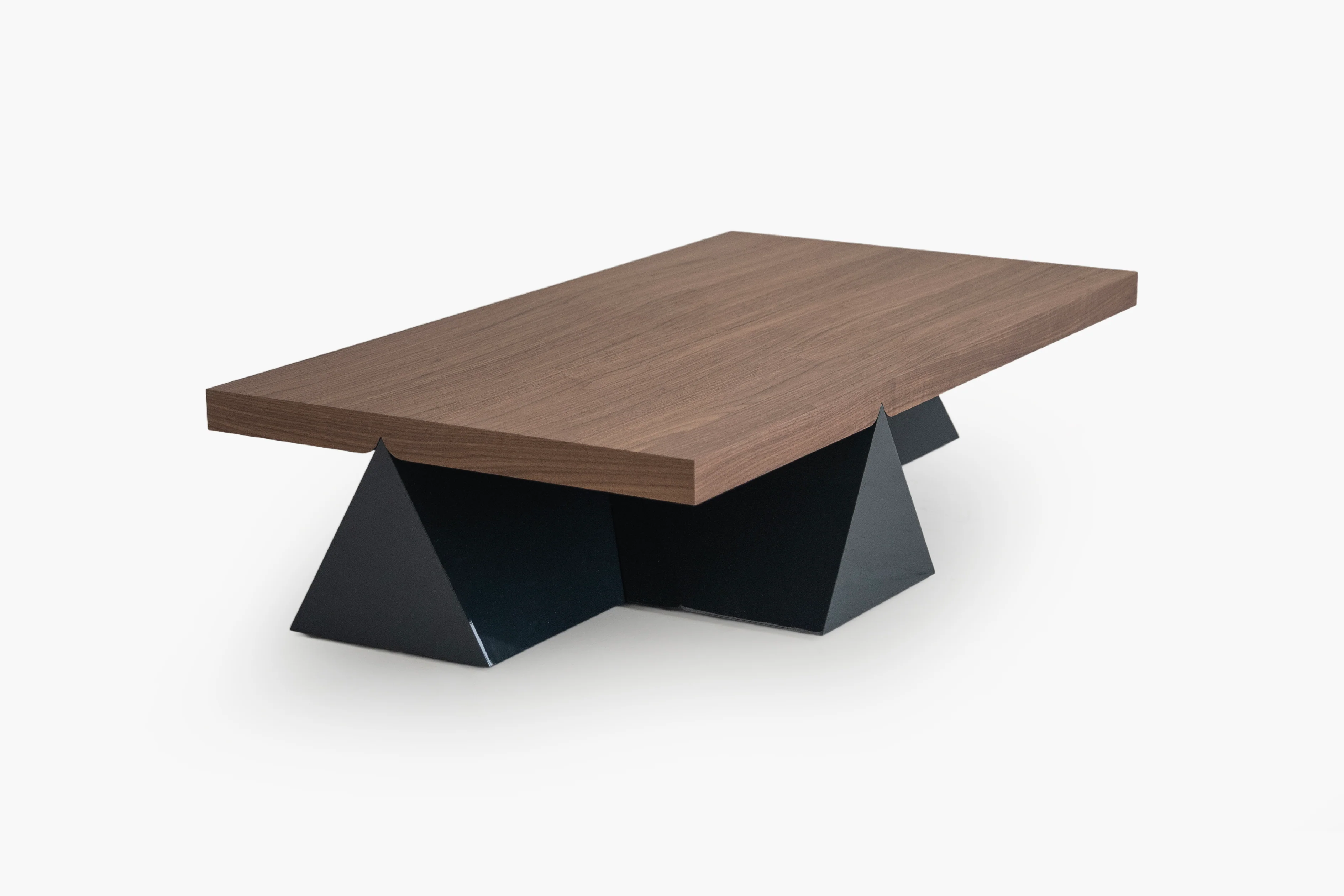Peak Low Rectangular Coffee Table with Geometric Base - Image 6