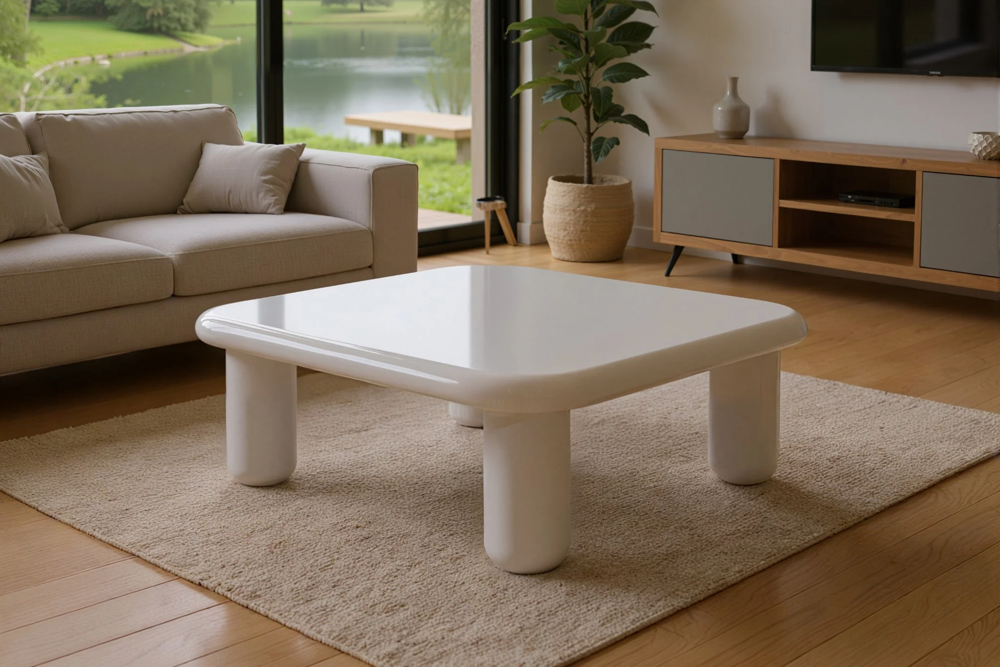 Pebble Companions Soft Hue Arc-Edge Coffee Table - Image 18
