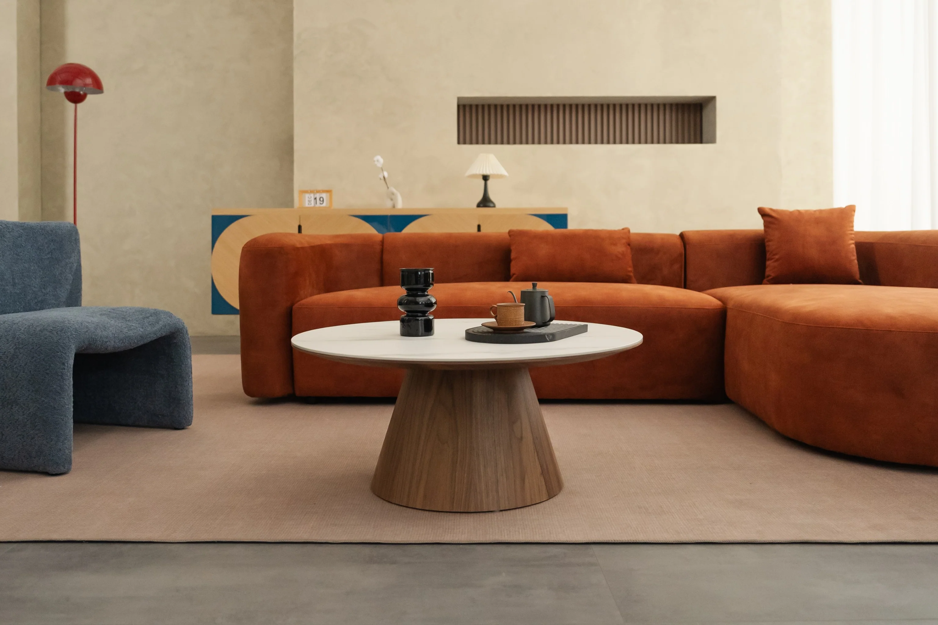 Pure Root Round Pedestal Coffee Table with Sintered Stone Top - Image 5