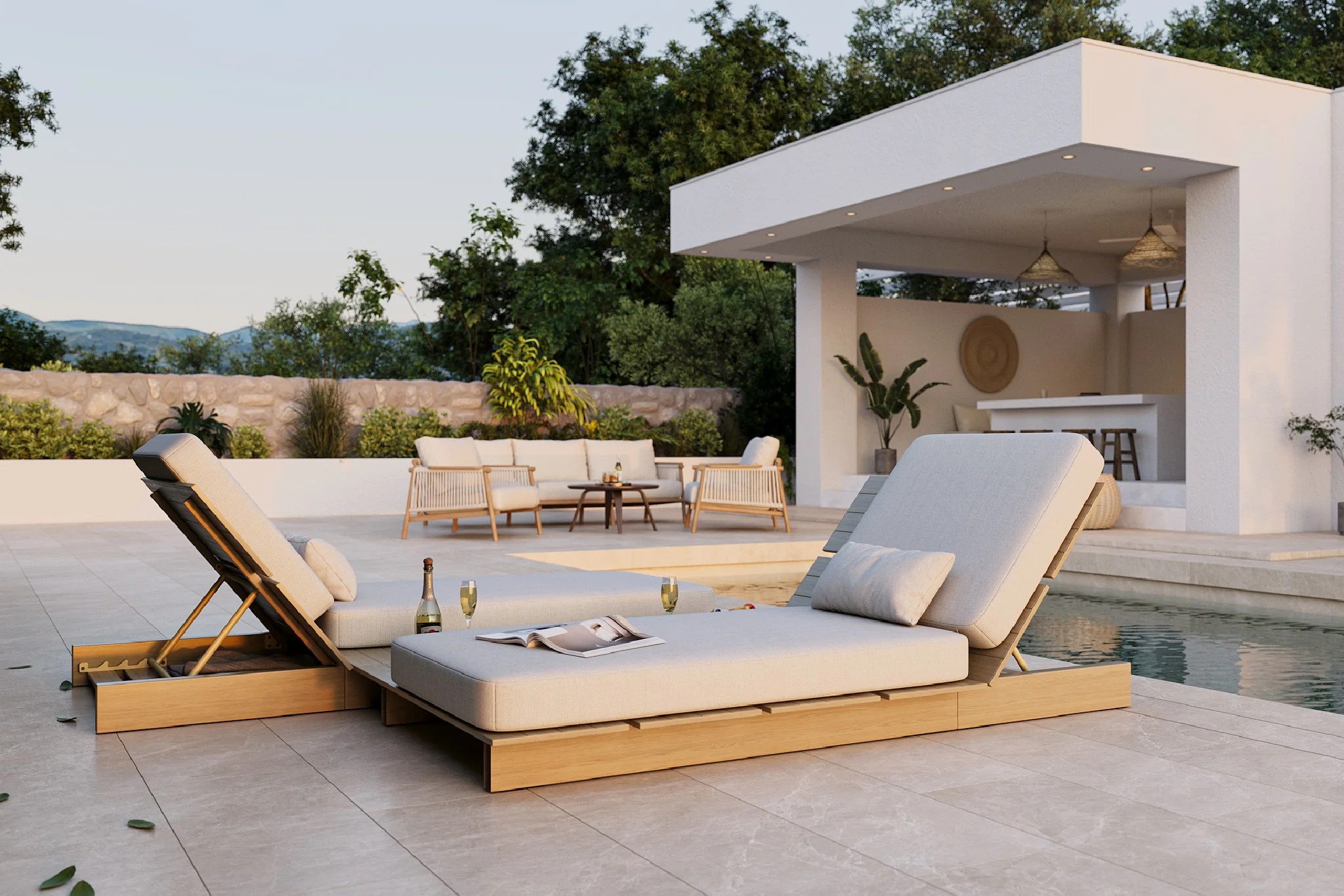 Solora Outdoor Aluminum Chaise Lounge with Cushion - Image 13