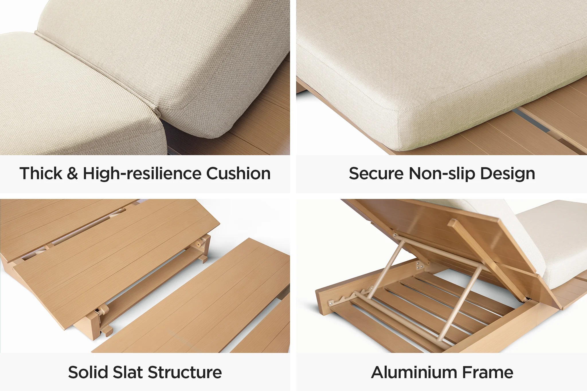 Solora Outdoor Aluminum Chaise Lounge with Cushion - Image 6