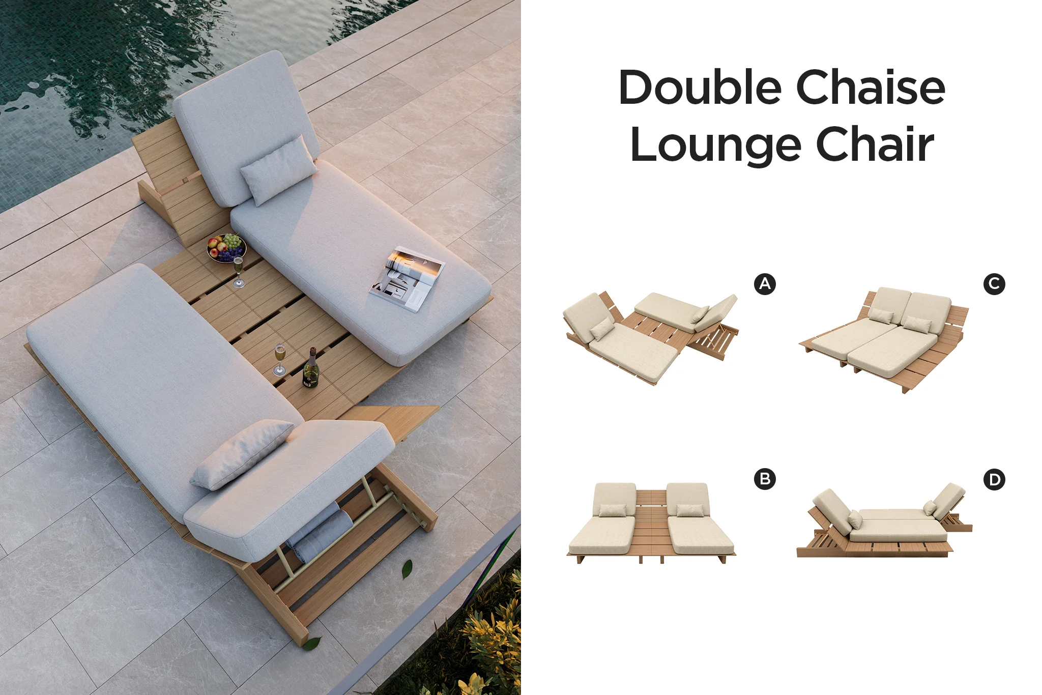 Solora Outdoor Aluminum Chaise Lounge with Cushion - Image 7