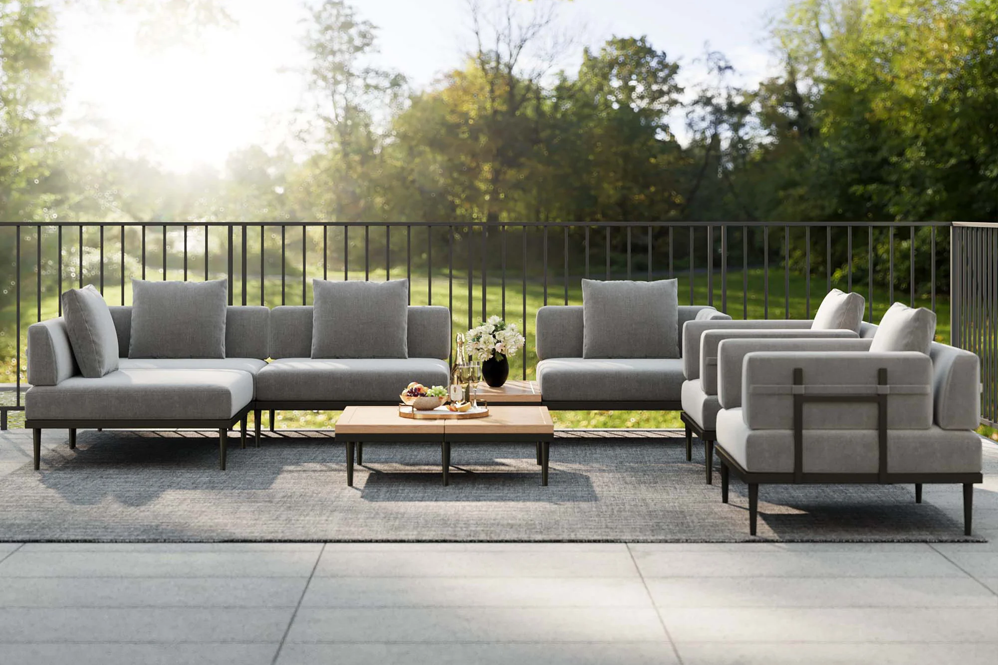 Terra Modular Outdoor Sofa with Tables - Image 27