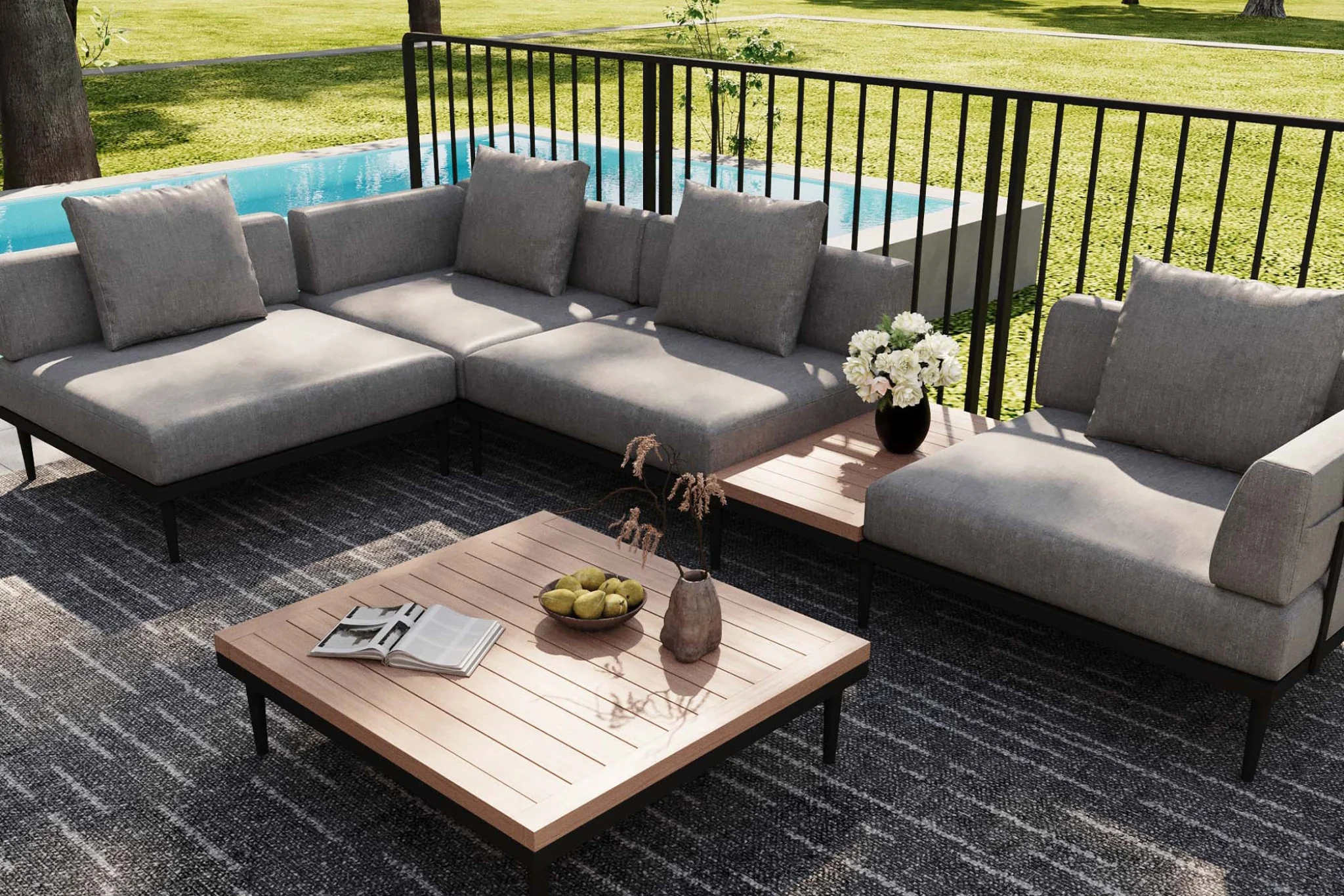 Terra Modular Outdoor Sofa with Tables - Image 51
