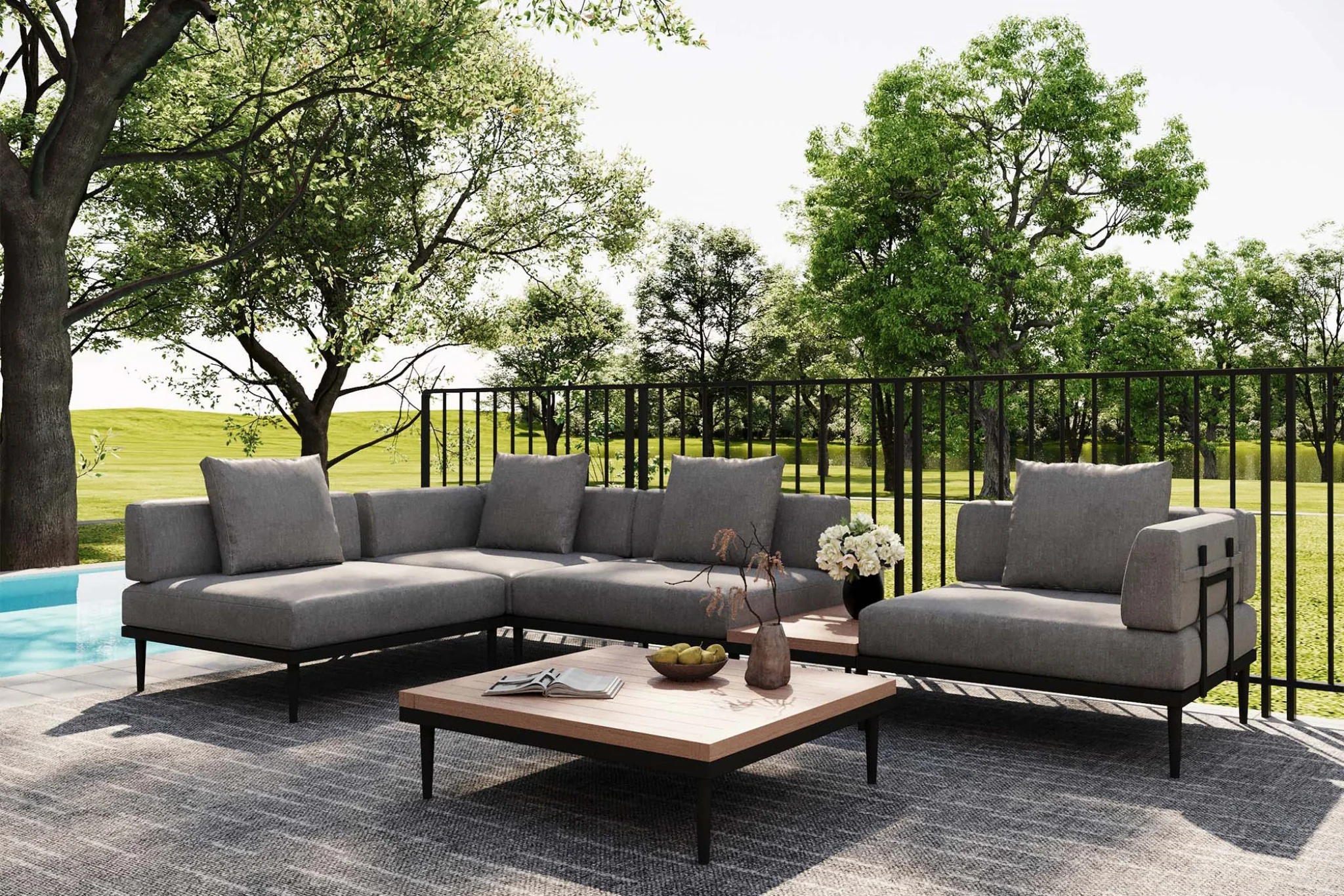 Terra Modular Outdoor Sofa with Tables - Image 8