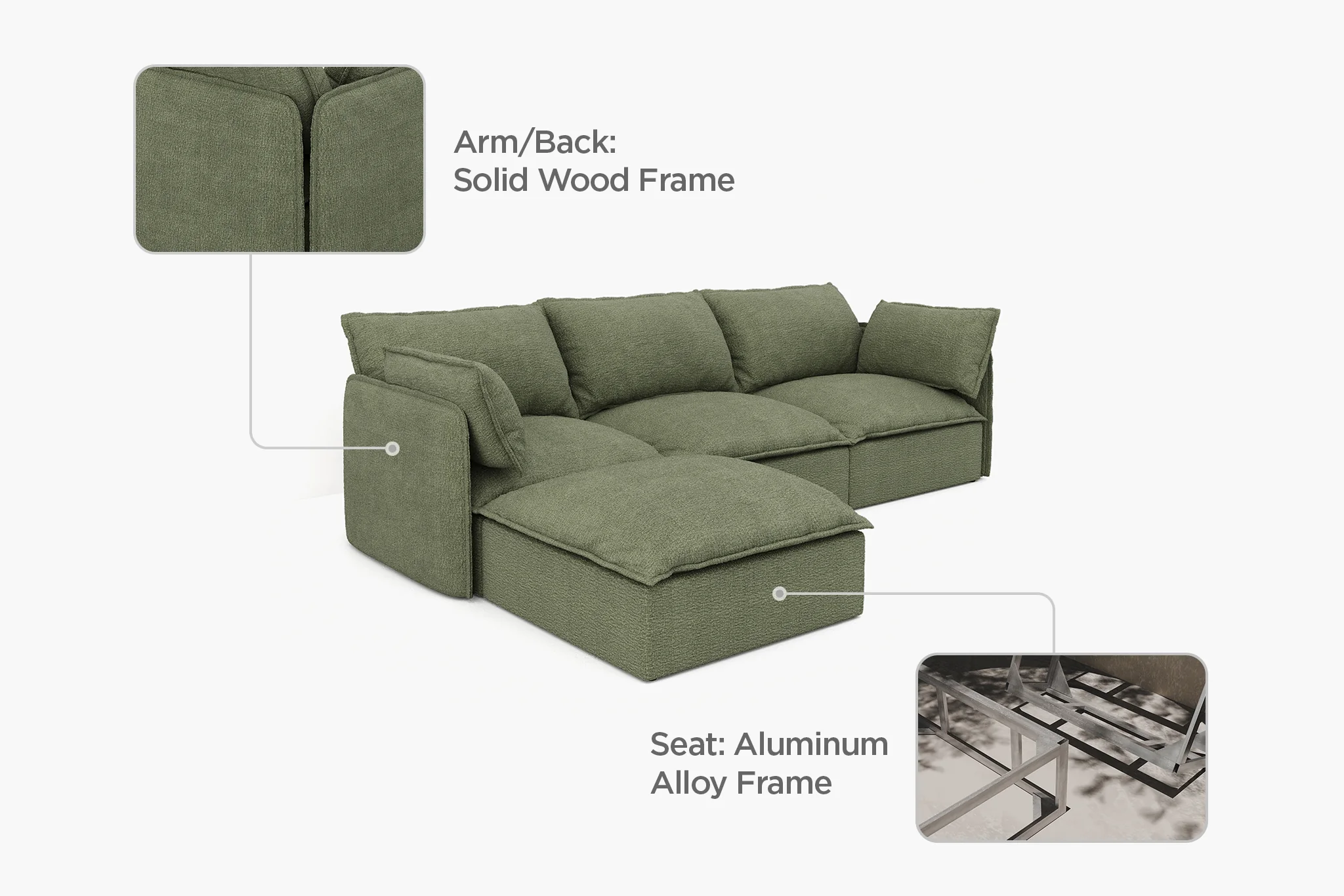 Vensa Modular Reversible Sectional Cloud Couch - Image 24