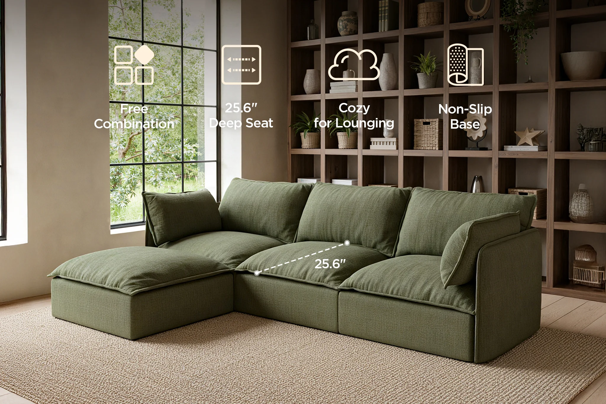 Vensa Modular Reversible Sectional Cloud Couch - Image 5