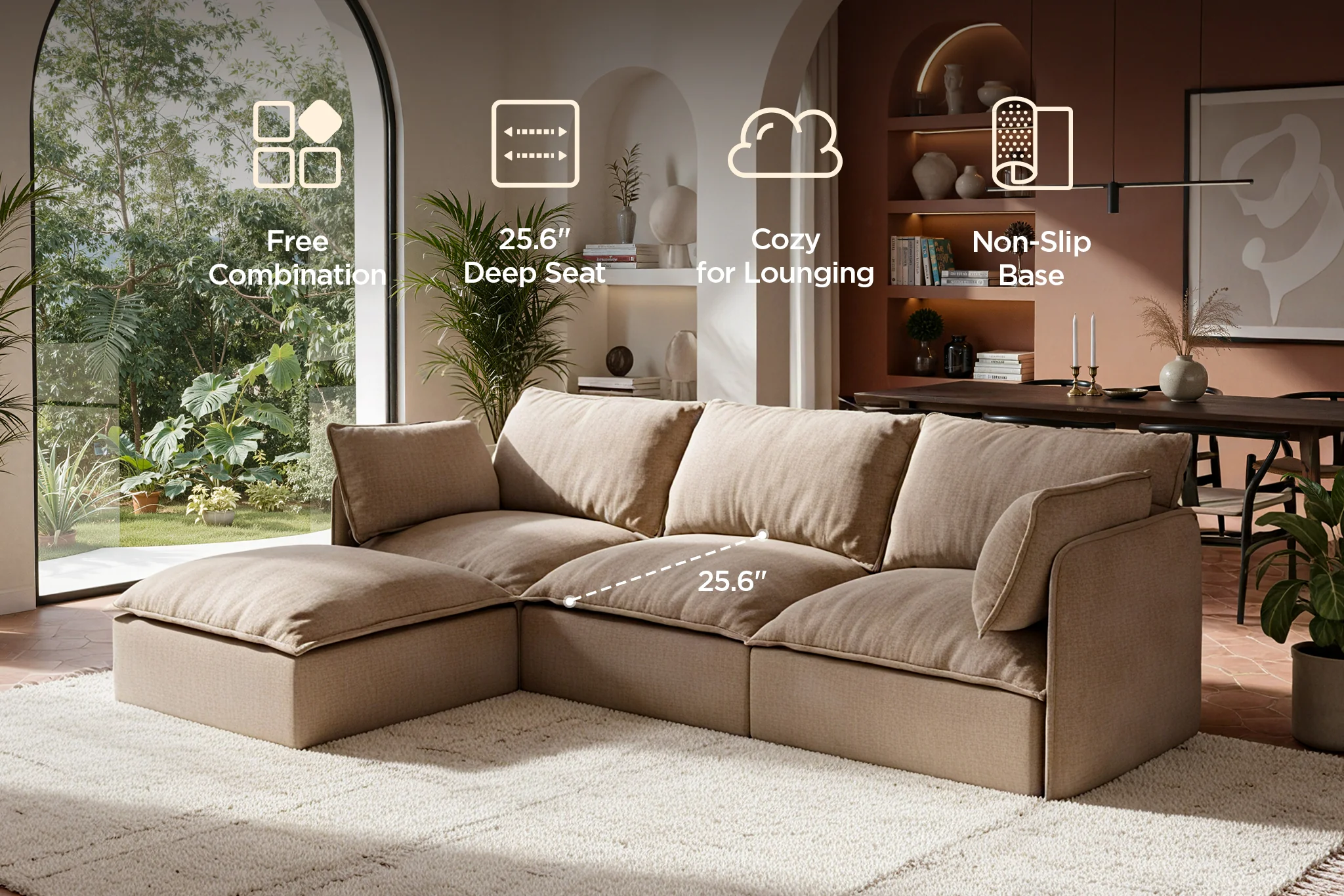 Vensa Modular Reversible Sectional Cloud Couch - Image 66