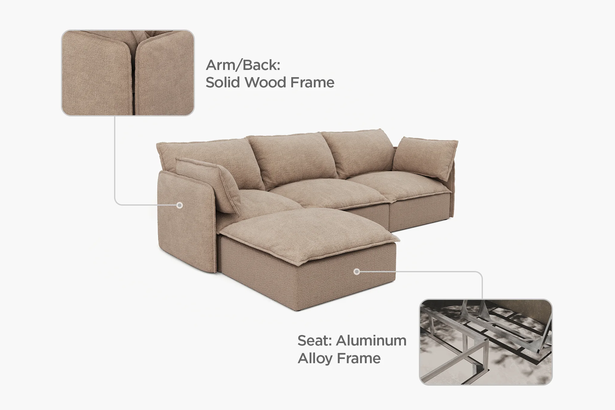 Vensa Modular Reversible Sectional Cloud Couch - Image 67