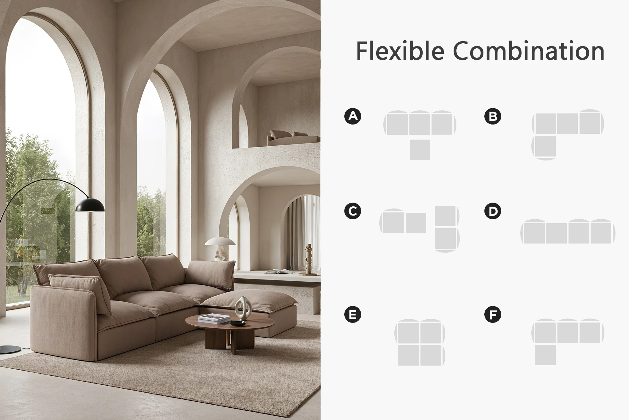 Vensa Modular Reversible Sectional Cloud Couch - Image 83
